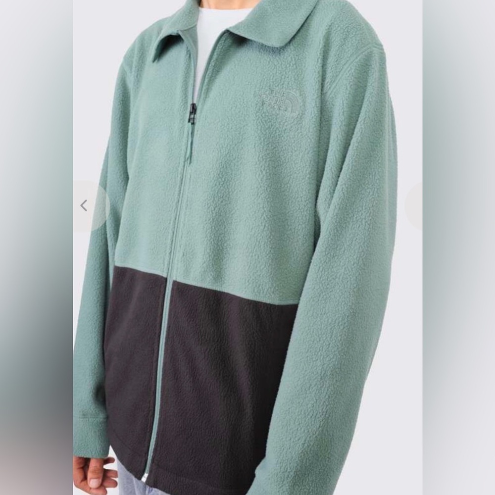The North Face Two Tone Green Black Fleece Jacket Men’s XL - Picture 4 of 11